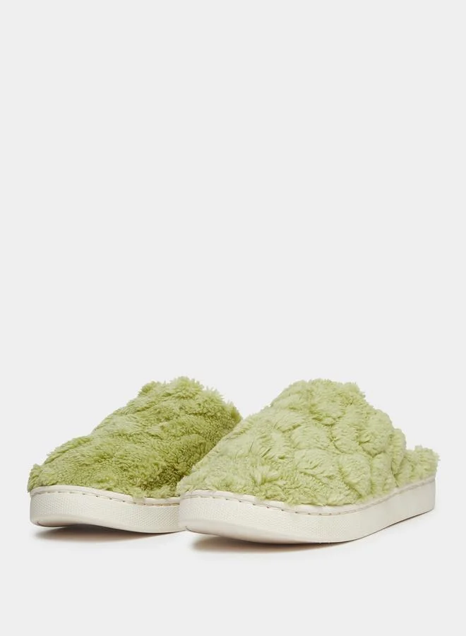 Take Two Solid Plush Bedroom Slippers