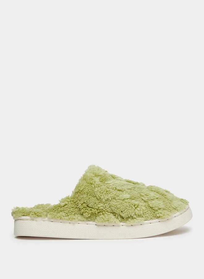Take Two Solid Plush Bedroom Slippers