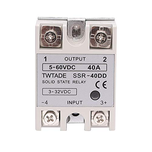 TWTADE SSR-40 DD 40A DC 3-32V to DC 5-60V SSR Solid State Relay + Heat Sink - Image 4