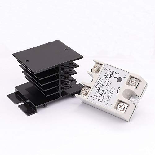 TWTADE SSR-40 DD 40A DC 3-32V to DC 5-60V SSR Solid State Relay + Heat Sink - Image 3