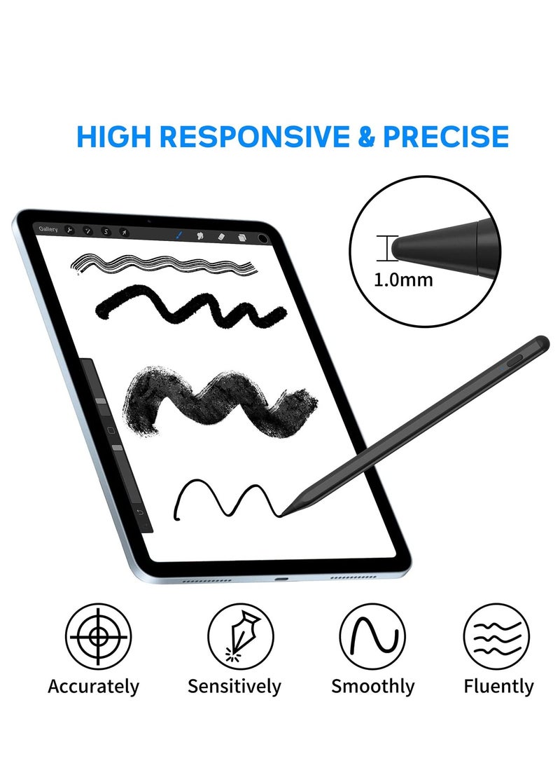 Rock Pow - Stylus Pen for iPad with Palm Rejection, Active Pencil Compatible with (2018-2022) iPad Pro 11 & 12.9 inch, iPad 9th/8th/7th/6th Gen, iPad Air 5th/4th/3rd Gen,iPad Mini 6th/5th Gen - Image 1