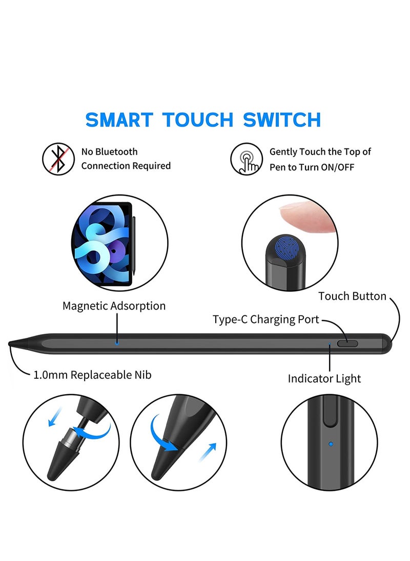 Rock Pow - Stylus Pen for iPad with Palm Rejection, Active Pencil Compatible with (2018-2022) iPad Pro 11 & 12.9 inch, iPad 9th/8th/7th/6th Gen, iPad Air 5th/4th/3rd Gen,iPad Mini 6th/5th Gen - Image 1