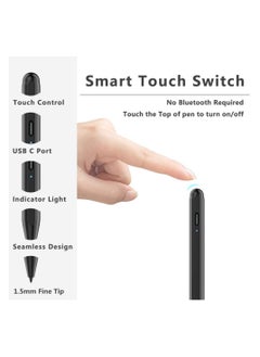Rock Pow Stylus Pen for iPad with Palm Rejection, Active Pencil Compatible with (2018-2022) iPad Pro 11 & 12.9 inch, iPad 9th/8th/7th/6th Gen, iPad Air 5th/4th/3rd Gen,iPad Mini 6th/5th Gen  - Image 3