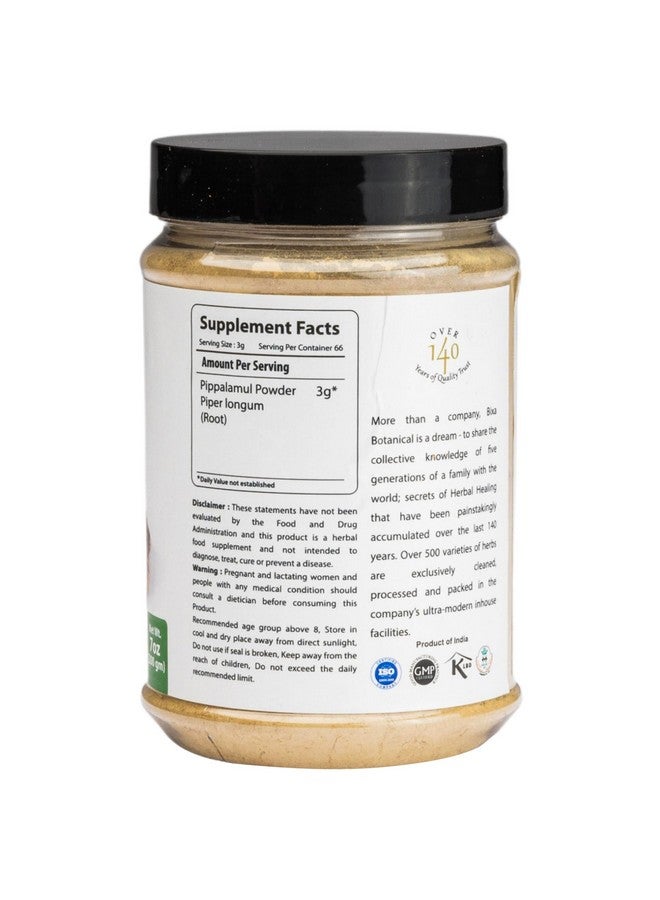 bixa BOTANICAL Ayurvedic Natural Herbal Supplement Pippali Mool Powder Pure Authentic Premium Quality Pippali Root/Piper longum Root 200g (7 Oz) Pack of 1 - Image 2