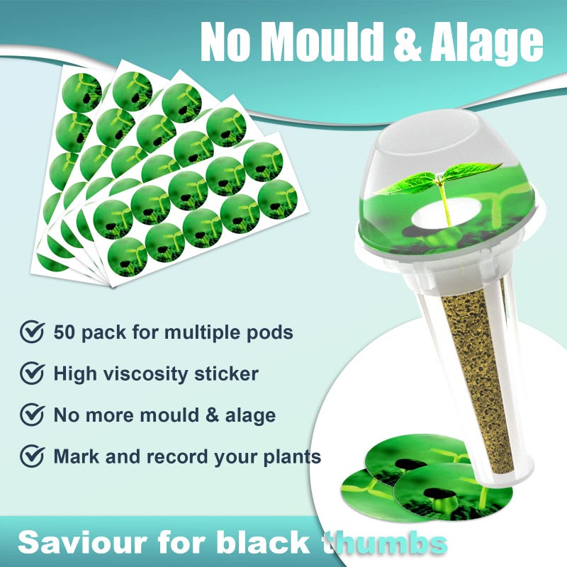 Haligo 128 pcs Seed Pod Kit for Aerogarden, Grow Anything Kit for Indoor Hydroponics Growing System, Hydroponics Supplies with 50 Grow Sponges, a&b Nutrient Plant Food, 50 Pod Labels, 12 Plant Baskets Domes - Image 5