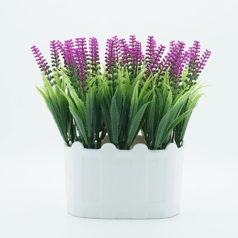 Artificial Lavender Faux Bonsai Decor Set, Simulation Lavender Potted Plant, Indoor Outdoor Tabletop Centerpiece, Pink and Lotus Color, 2 Pieces for Home and Window Display - Image 4