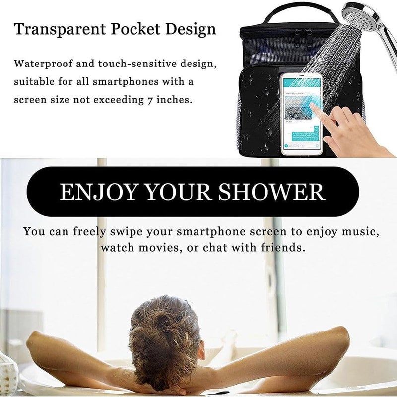 Pink Portable Shower Caddy Large Capacity Separate Compartment Hanging Toiletry Bag For Travel Camping Gym - Image 4