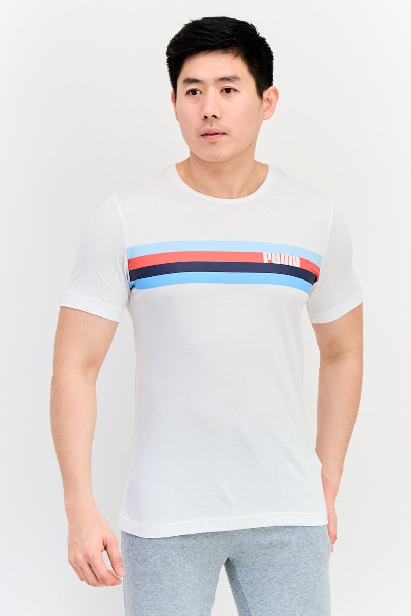 PUMA Men Sportswear Fit Short Sleeves Outdoor T-Shirt, White - Image 1