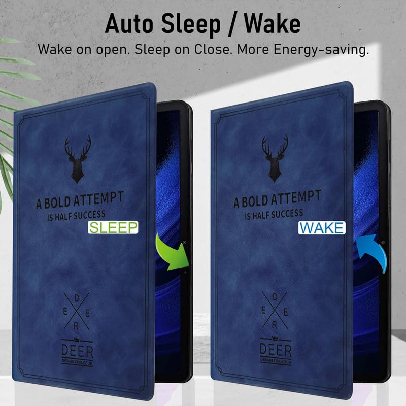 Robustrion Cover for Xiaomi Mi Pad 6 Cover, Deer Pattern Flip Case Cover for Xiaomi Mi Pad 6 11 inch, Support Auto Sleep Wake - Blue - Image 3