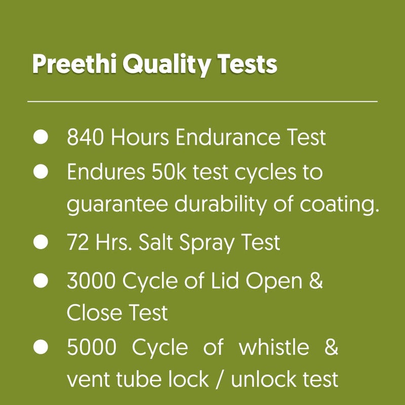 Preethi Hard Anodized Induction Base Outer Lid Pressure Cooker 5 Litres - Image 5