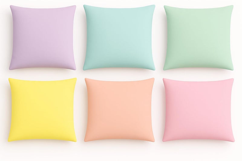 Mindoub 6 PCS Pastel Calm Down Corner Throw Pillowcase 18x18 Inch Square Throw Pillow Covers Reading Nursery Home Bedroom Decor Teacher Counselor(Covers Only) - Image 1