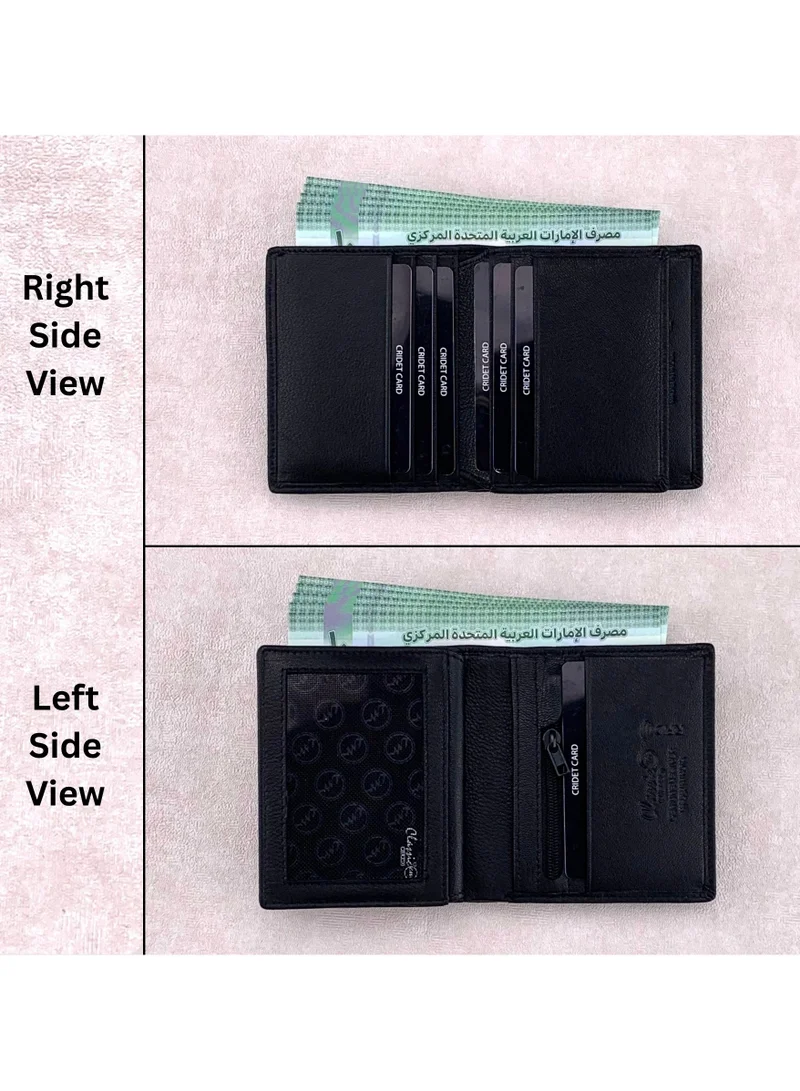 Classic Milano Classic Milano Men’s Wallet – Slim Bifold Leather Wallet for Men with RFID Blocking, Multiple Card Slots & Middle Zip – Stylish Mens Purse Wallets Gift for Husband, Father