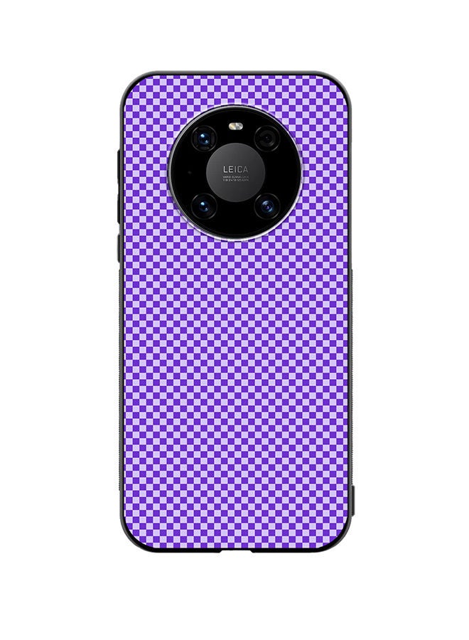 VR CREATIVE Protective Case Cover For Huawei Mate 40 Groovy Prply And White Checkerboard Design Multicolour - Image 1