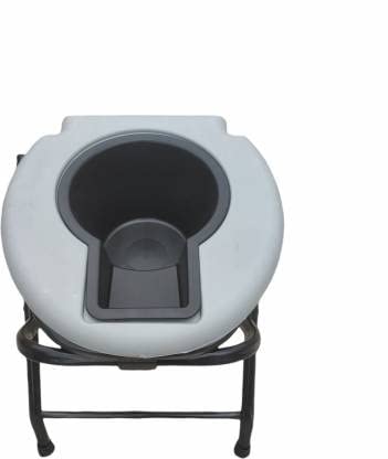 MUBBA Foldable Toilet seat bathroom stool Portable bedside commode chair with Pot GREY - Image 1