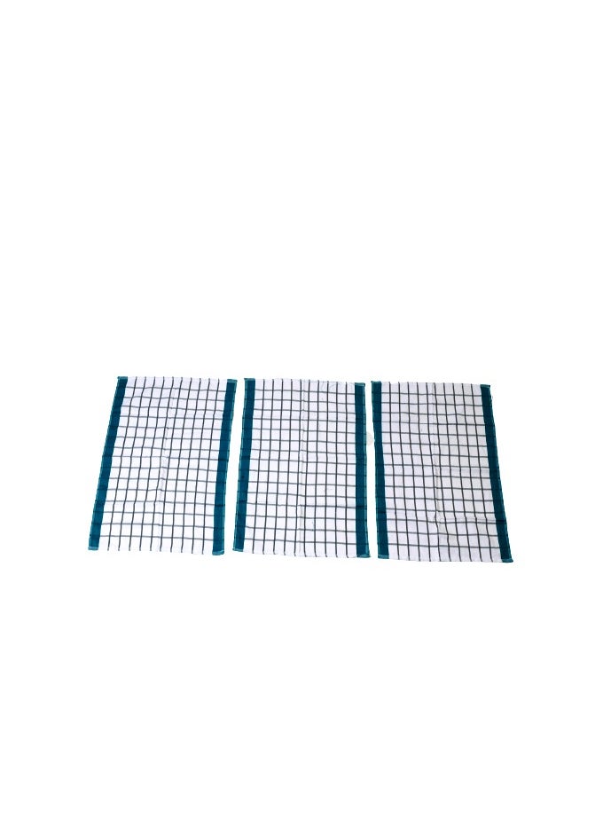 SIGNOOLA - Signoola Multi-Purpose Towel Set Of 3 Pcs 50 x 70 cm White Squares, 100% cotton - Image 1