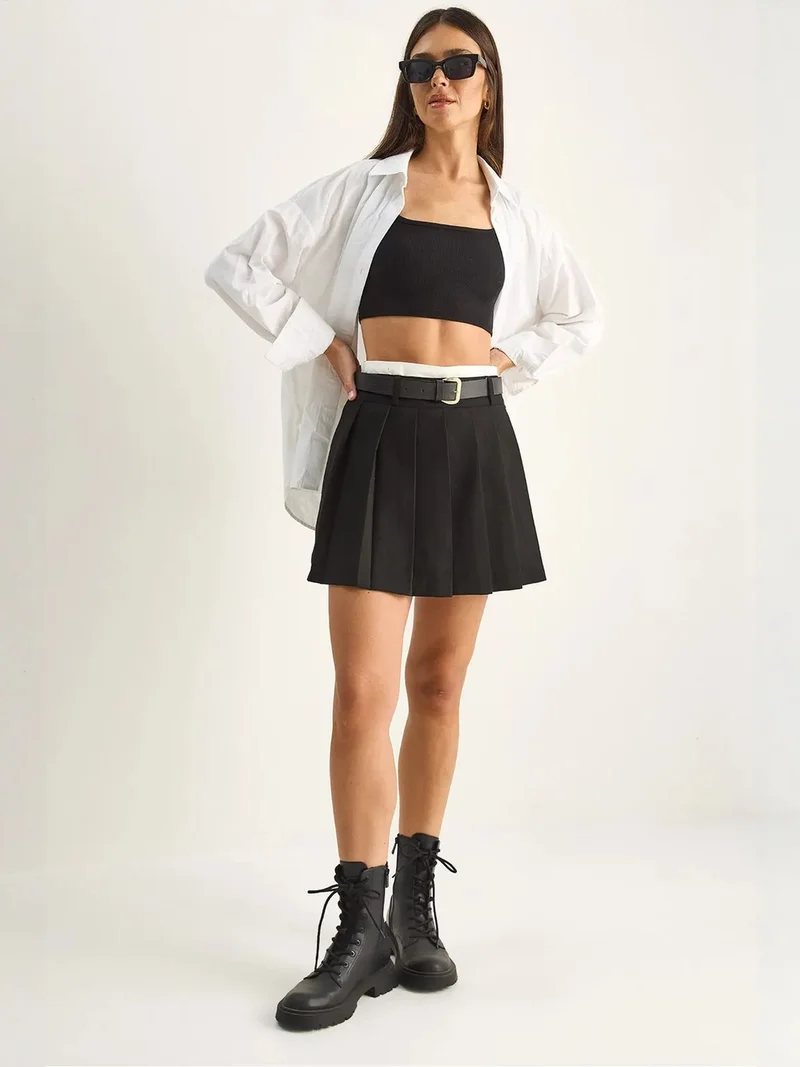 بيانكو لوتشي LUCCI High-Waist Mini Skort With Belt