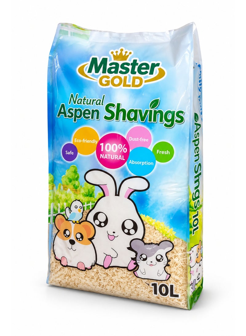 Master Gold Natural Aspen Shavings Bedding for Hamsters, Rabbits and Birds, 10L - Image 2