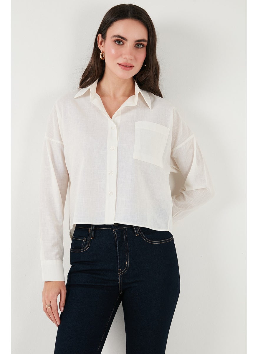 Cotton and Linen Blend Regular Fit Short Front Long Back Shirt Women's Shirt 6772867 - pzsku/Z1A3F22433FF271875F99Z/45/_/1741264871/beddd18b-2ffc-4585-8de4-54e486b47357