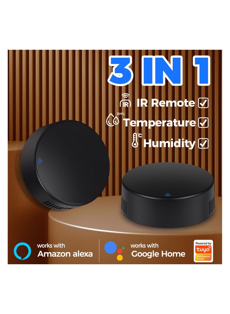 يان تي Tuya WiFi جهاز تحكم عن بعد عالمي بالأشعة تحت الحمراء مع مستشعر درجة الحرارة والرطوبة 3 في 1 جهاز تحكم منزلي ذكي بالأشعة تحت الحمراء لـ Alexa Google - Image 1