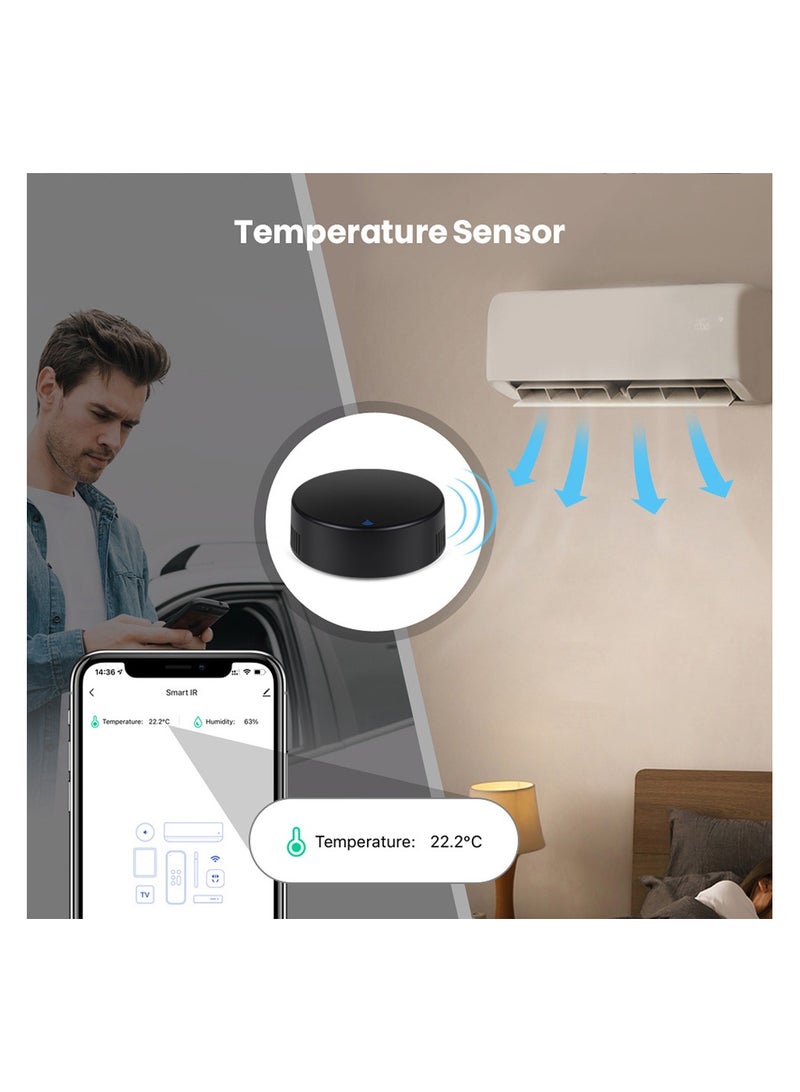 يان تي Tuya WiFi جهاز تحكم عن بعد عالمي بالأشعة تحت الحمراء مع مستشعر درجة الحرارة والرطوبة 3 في 1 جهاز تحكم منزلي ذكي بالأشعة تحت الحمراء لـ Alexa Google - Image 2