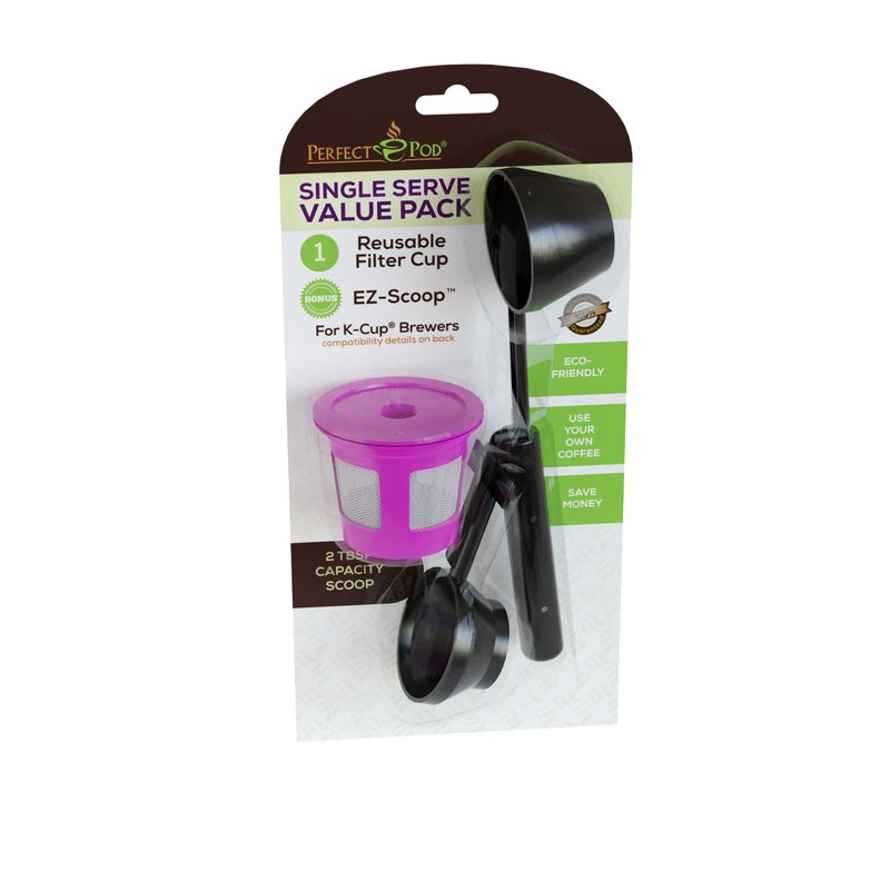 Perfect Pod Single Serve Value Pack 1-Stream Reusable Filter Cup/EZ Scoop Perfect Pod Single Serve Pack Reusable Coffee Filter Cup & EZ-Scoop for K-CUP Brewers - Image 4