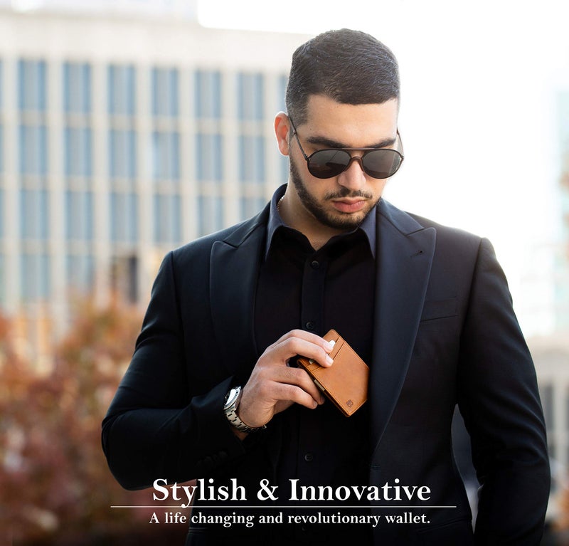 SERMAN BRANDS محفظة سیرمان براندز مع مشبك نقود - محافظ رجالية نحيفة لحفظ البطاقات RFID - Image 2
