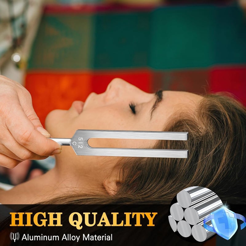 KAIGESZAD Tuning Forks Set(128Hz,256Hz,512Hz) Medical-Grade Weighted & Unweighted Tuning Fork for Healing Chakra/Sound Therapy/Yoga and Meditation Frequency Healing Devices Good Gift for Women - Image 4