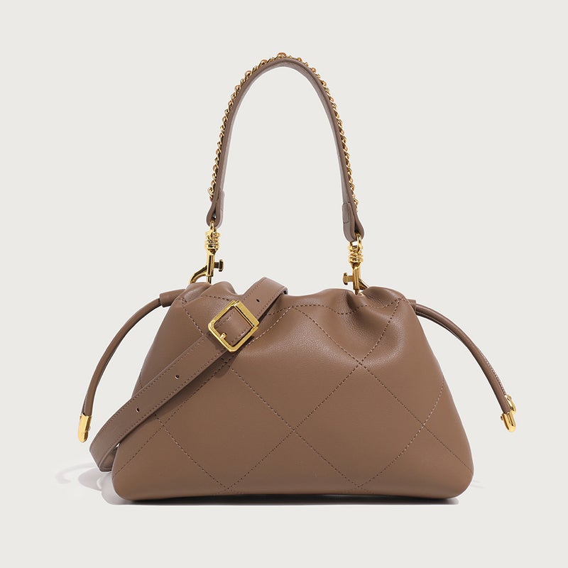 Soft Leather Underarm Bag Women'S High-End Sense Casual All-Match Cloud Bag Fashionable Portable Crossbody Dumpling Bag - Image 1