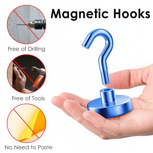 GREATMAG Magnetic Hooks Heavy Duty, 110 lbs Strong Hooks for Hanging, Magnets with Hook for Cruise Cabins, Grill, Fridge, Pack of 12 - Image 3
