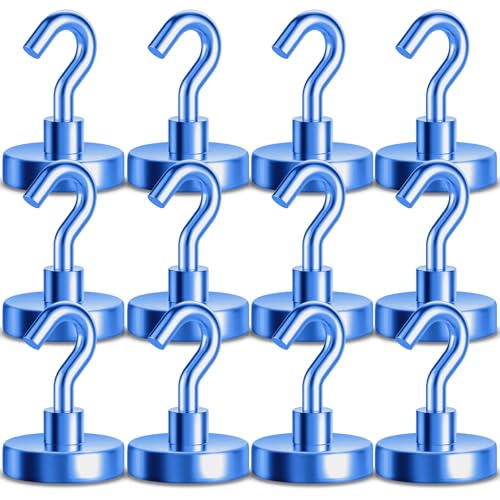 GREATMAG Magnetic Hooks Heavy Duty, 110 lbs Strong Hooks for Hanging, Magnets with Hook for Cruise Cabins, Grill, Fridge, Pack of 12 - Image 1