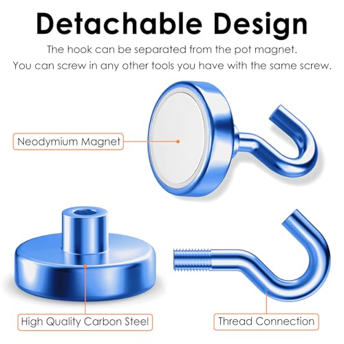 GREATMAG Magnetic Hooks Heavy Duty, 110 lbs Strong Hooks for Hanging, Magnets with Hook for Cruise Cabins, Grill, Fridge, Pack of 12 - Image 5