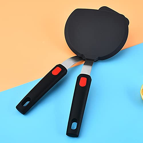 we3 Silicone Spatulas for Nonstick Cookware, 480F Heat Resistant Extra Large and Wide Flexible Spatulas Rubber Turners, Kitchen Cooking Utensils Set for Pancake ((O) Pack of 1) - Image 5