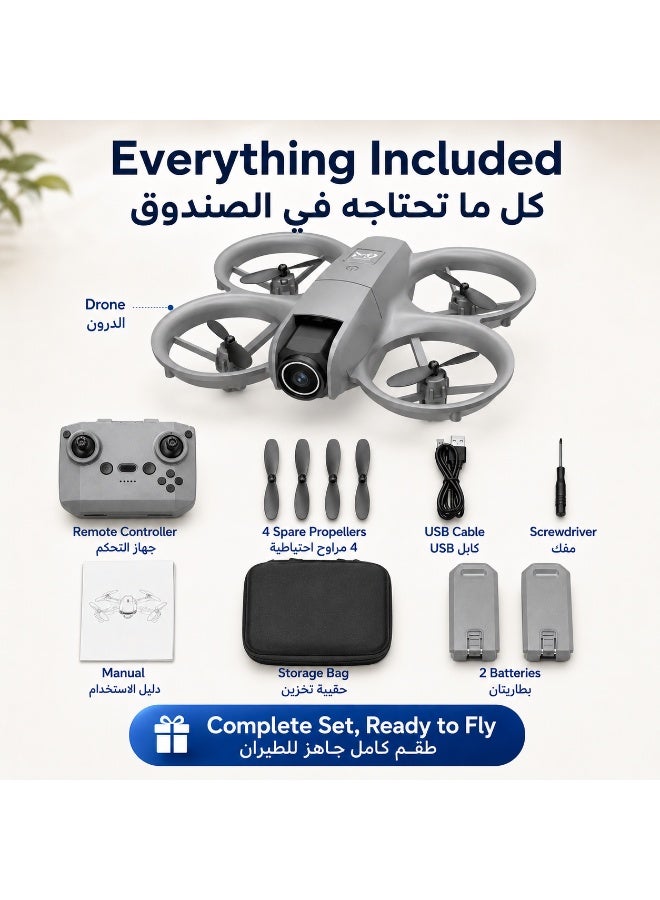 Mini Drone for Kids with Dual Camera, Optical Flow Hover, One-Key Takeoff/Landing, 360° Flip, LED Light, App Control RC Quadcopter – Eid Gift - Image 2