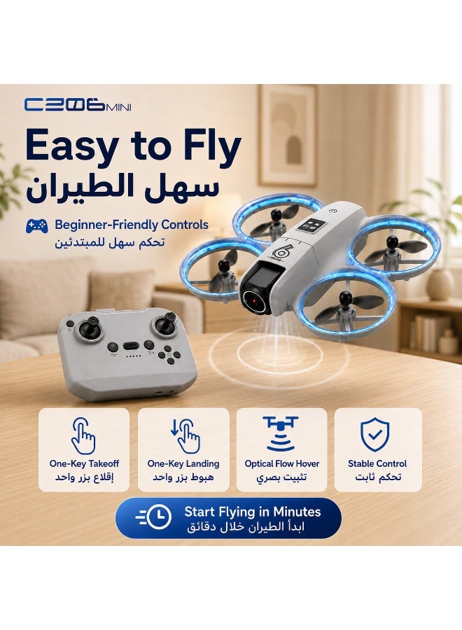 Mini Drone for Kids with Dual Camera, Optical Flow Hover, One-Key Takeoff/Landing, 360° Flip, LED Light, App Control RC Quadcopter – Eid Gift - Image 3
