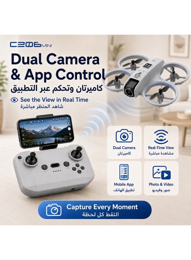 Mini Drone for Kids with Dual Camera, Optical Flow Hover, One-Key Takeoff/Landing, 360° Flip, LED Light, App Control RC Quadcopter – Eid Gift - Image 4