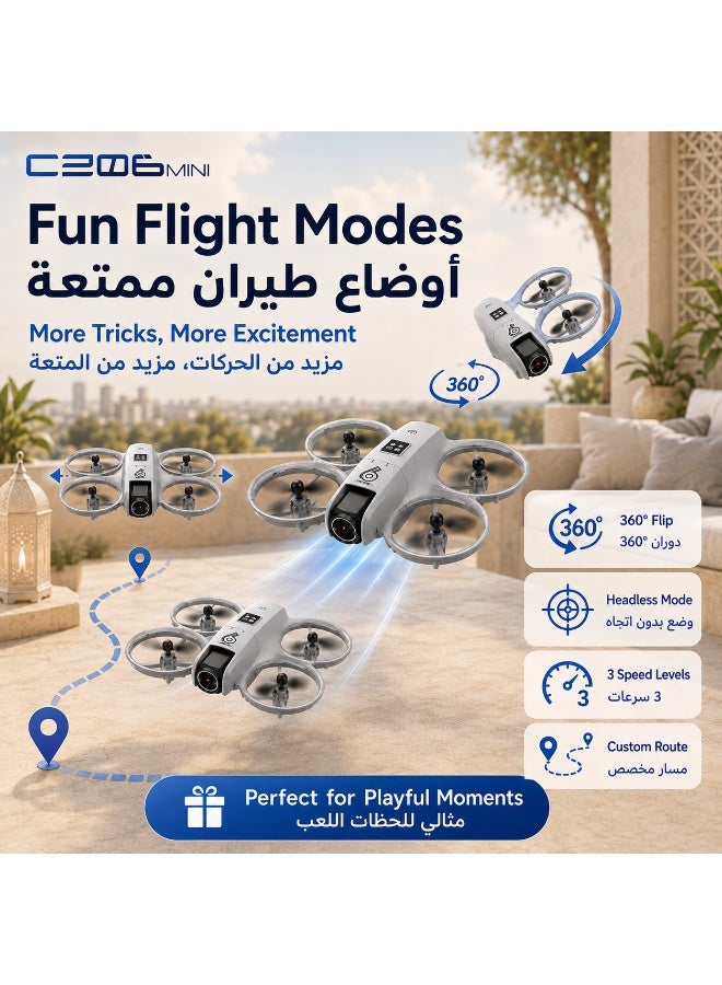 Mini Drone for Kids with Dual Camera, Optical Flow Hover, One-Key Takeoff/Landing, 360° Flip, LED Light, App Control RC Quadcopter – Eid Gift - Image 5