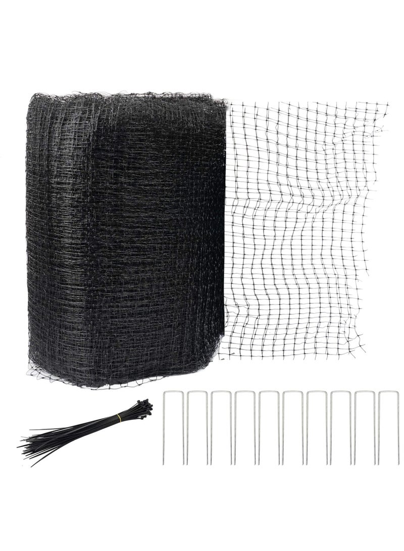 SYOSI شبكة الطيور، 7 × 100 قدم شبكة سياج الغزلان السوداء، شبكة حديقة واقية قابلة لإعادة الاستخدام للخضروات، النباتات، وأشجار الفاكهة، تشمل 50 رباط كابل لتسهيل الإعداد - Image 1
