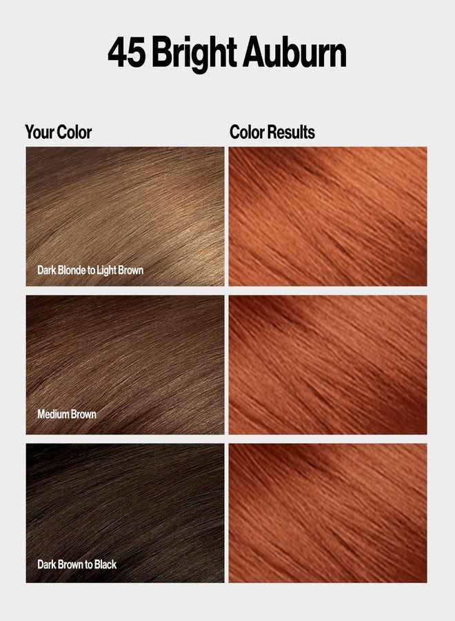 Revlon ColorSilk with Bond Repair Complex, Permanent Hair Color, 100% Gray Coverage, Ammonia Free Dye, Vegan Keratin, 45 Bright Auburn, 3 pack - Image 2