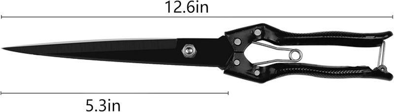 LCDCM Grass Sheep Shear - Coated Wear-Resistant Handle, Manganese Steel Double-Edged, Strong Spring Suitable For Manual Shearing of Cow, Sheep, and Horse Hair (Black 12.6 inches) - Image 2