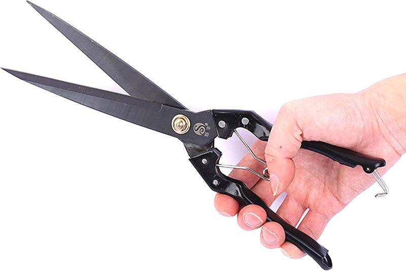 LCDCM Grass Sheep Shear - Coated Wear-Resistant Handle, Manganese Steel Double-Edged, Strong Spring Suitable For Manual Shearing of Cow, Sheep, and Horse Hair (Black 12.6 inches) - Image 4
