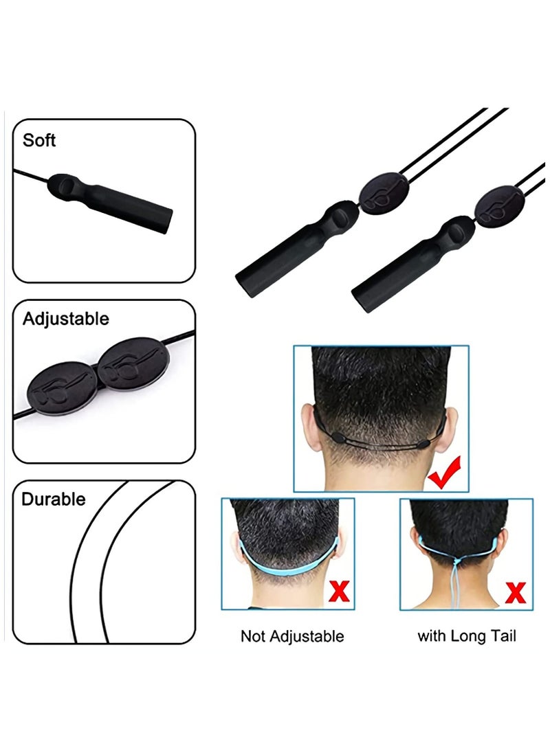 Generic Adjustable Sports Sunglasses Strap with Ear Hooks - Universal Fit Anti-Slip Eyeglass Retainer for Men, Women, and Children (4 Pairs, Elegant Black)  - Image 2