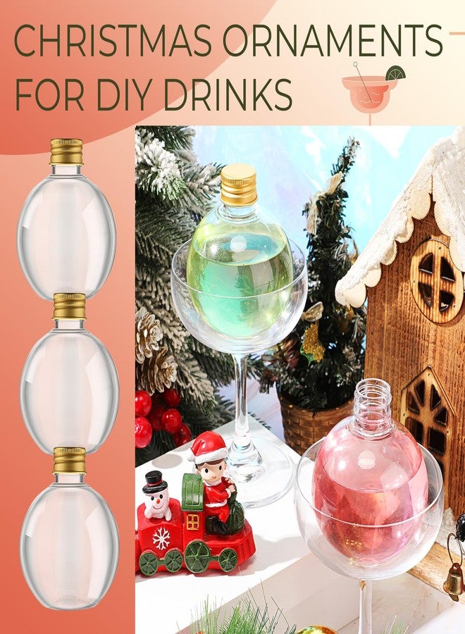 Layhit 50 Pack 6 oz Spherical Plastic Potion Bottles with Corks and Funnels Ball Shape Sand Art Bottles Cocktail Ornament for DIY Wedding Party Gift Crafts Decoration(Gold) - Image 4