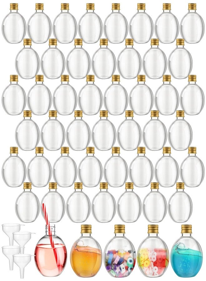 Layhit 50 Pack 6 oz Spherical Plastic Potion Bottles with Corks and Funnels Ball Shape Sand Art Bottles Cocktail Ornament for DIY Wedding Party Gift Crafts Decoration(Gold) - Image 1