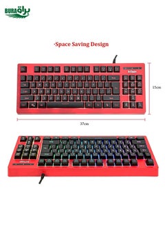 PK-870 USB Port RGB Lighting Mechanical Gaming Wired Keyboard(Red)