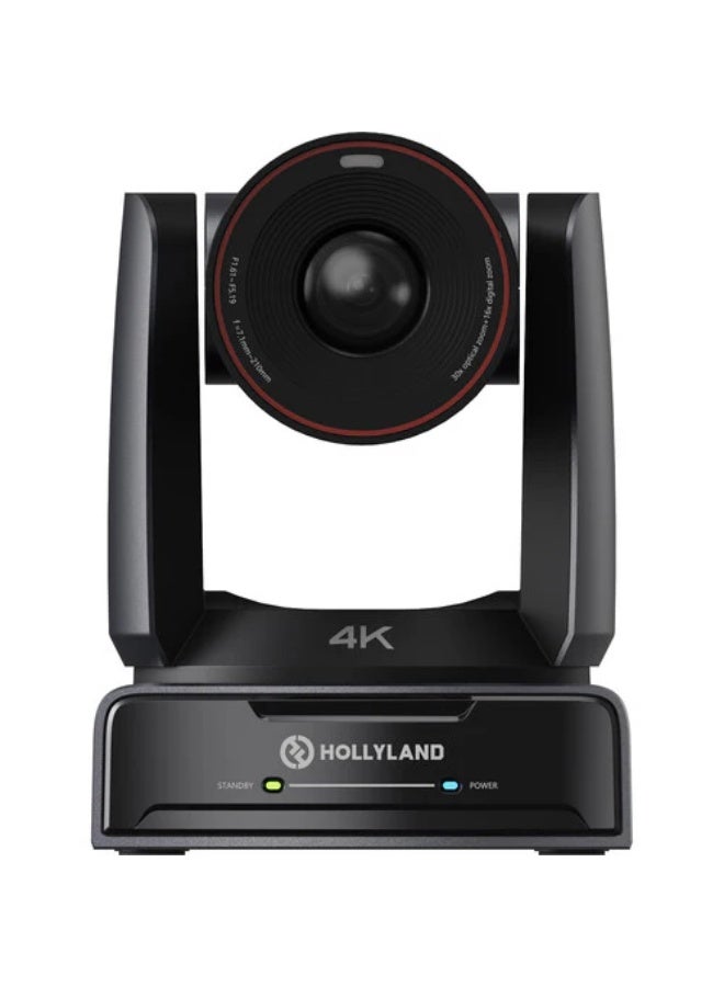 هولي لاند كاميرا PTZ فائقة الدقة 4K من HOLLYLAND موديل Astra P1 بتكبير بصري 30x – حساس CMOS بحجم 1/1.8 بوصة و8.42 ميجابكسل، دقة 4K عند 60 هرتز، فتحة عدسة f/1.6، تكبير رقمي 16x، تتبع تلقائي بالذكاء الاصطناعي، تعريض تلقائي بكشف الوجه، دعم NDI|HX3، منافذ HDMI و3G-SDI وUSB وLAN، 255 وضعية مسبقة، تغذية بالطاقة عبر الإيثرنت PoE+، مناسبة للكنائس والقاعات والفعاليات الحية - Image 1