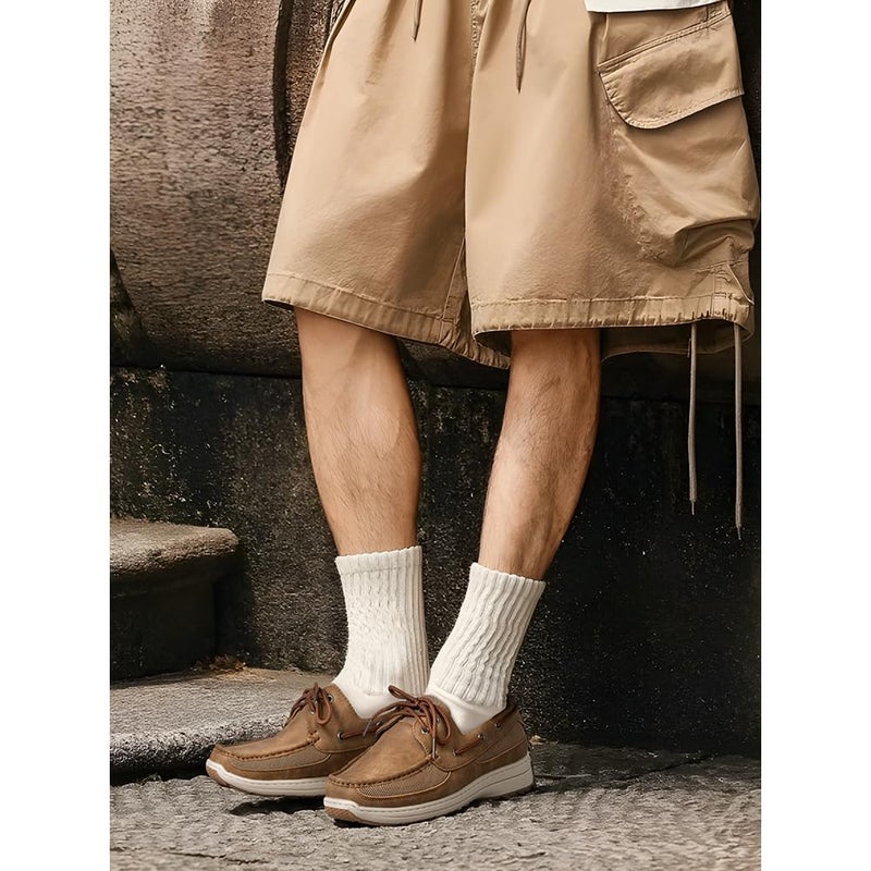 Vostey Men's Boat Shoes Slip On Stylish Casual Loafers Shoes(BMY3003 tan 10) - Image 3