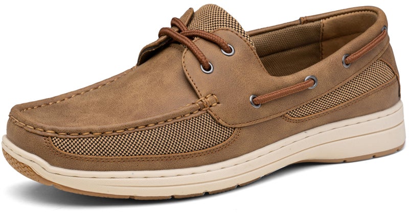 Vostey Men's Boat Shoes Slip On Stylish Casual Loafers Shoes(BMY3003 tan 10) - Image 1