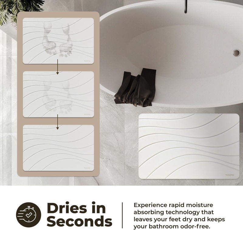 TOSORO Stone Bath Mat, Diatomaceous Earth Non-Slip Stone Shower Mat - Quick Drying Absorbent Bath Mats for Bathroom - Elegant & Modern Design, Easy to Clean (23.5 x 15) - Sandstone - Image 3