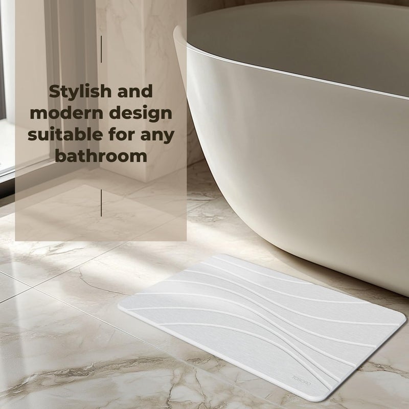 TOSORO Stone Bath Mat, Diatomaceous Earth Non-Slip Stone Shower Mat - Quick Drying Absorbent Bath Mats for Bathroom - Elegant & Modern Design, Easy to Clean (23.5 x 15) - Sandstone - Image 5