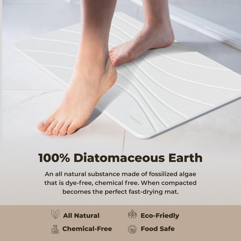 TOSORO Stone Bath Mat, Diatomaceous Earth Non-Slip Stone Shower Mat - Quick Drying Absorbent Bath Mats for Bathroom - Elegant & Modern Design, Easy to Clean (23.5 x 15) - Sandstone - Image 4